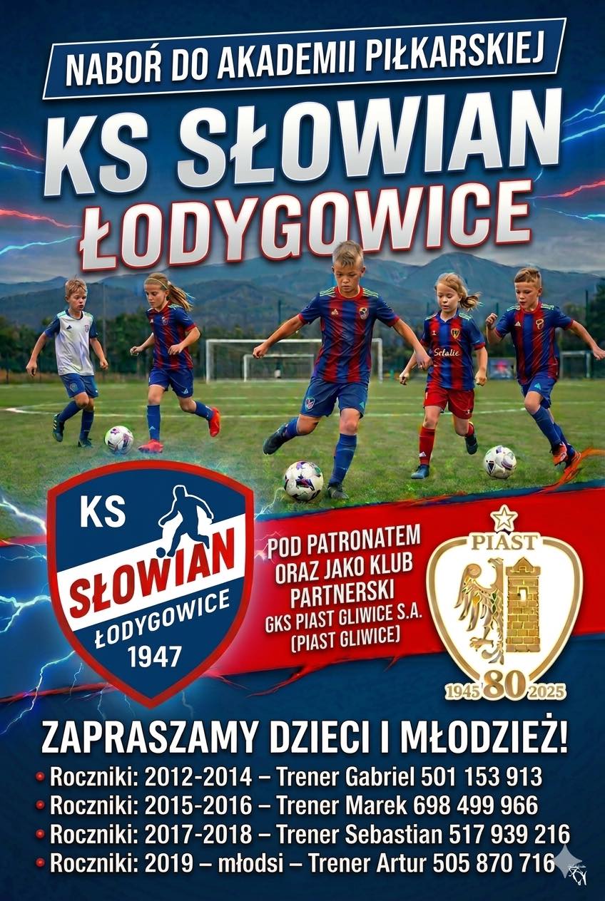 OGŁASZAMY NABÓR DO AKADEMII PIŁKARSKIEJ KS Słowian Łodygowice